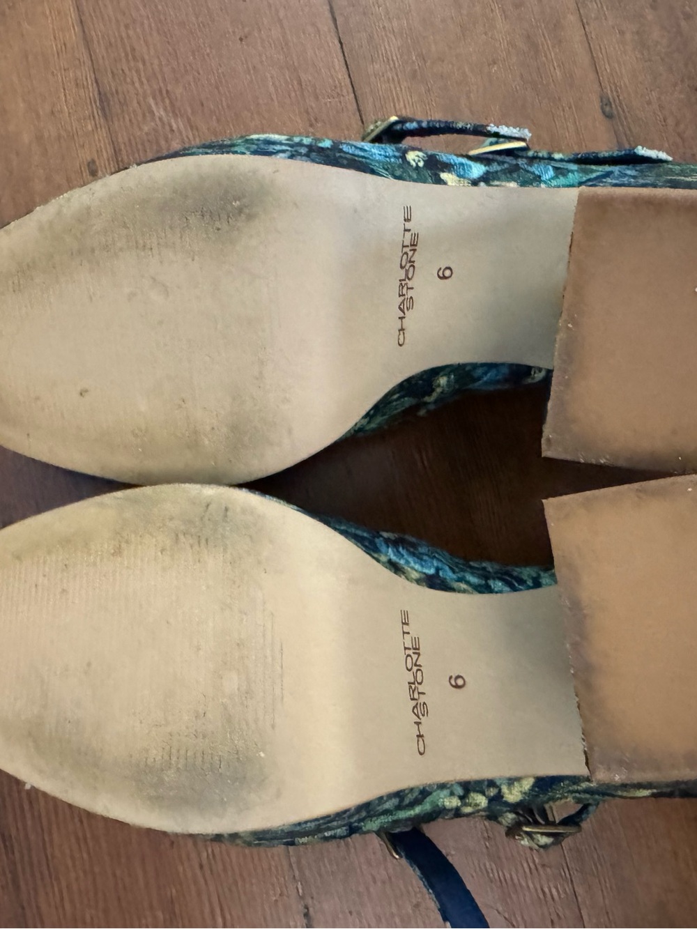 Like-New Charlotte Stone Bizzy Heels in Bluebell - Picture 7 of 7